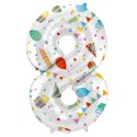 Folienball Zahl 8 bunt