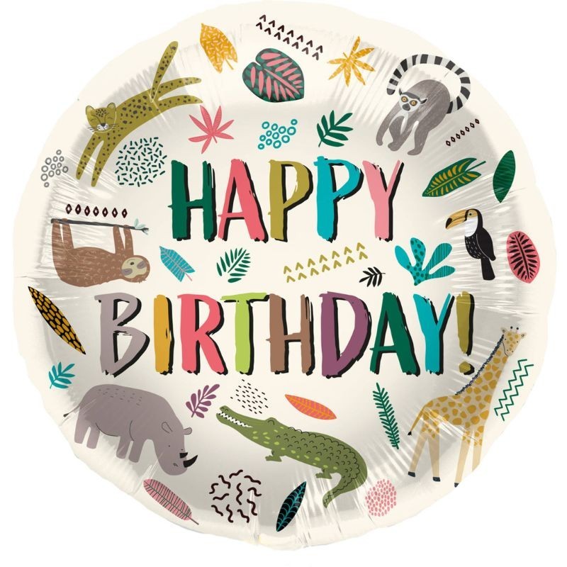 Ballon Wilde Tiere Happy Birthday