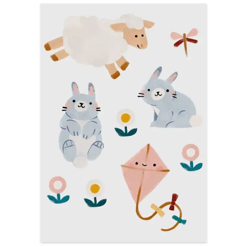 Bügelbilder Hase & Schaf