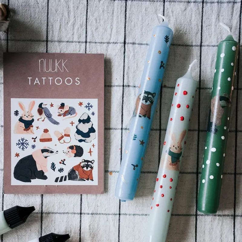 Kindertattoo Set Schals & Mützen