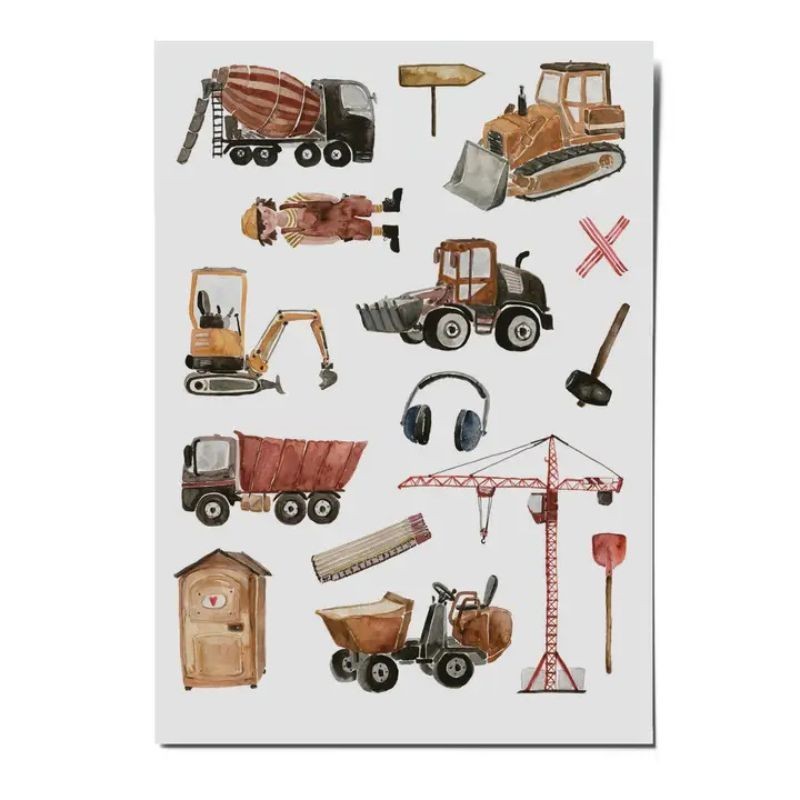 Kindertattoo Set Baustelle