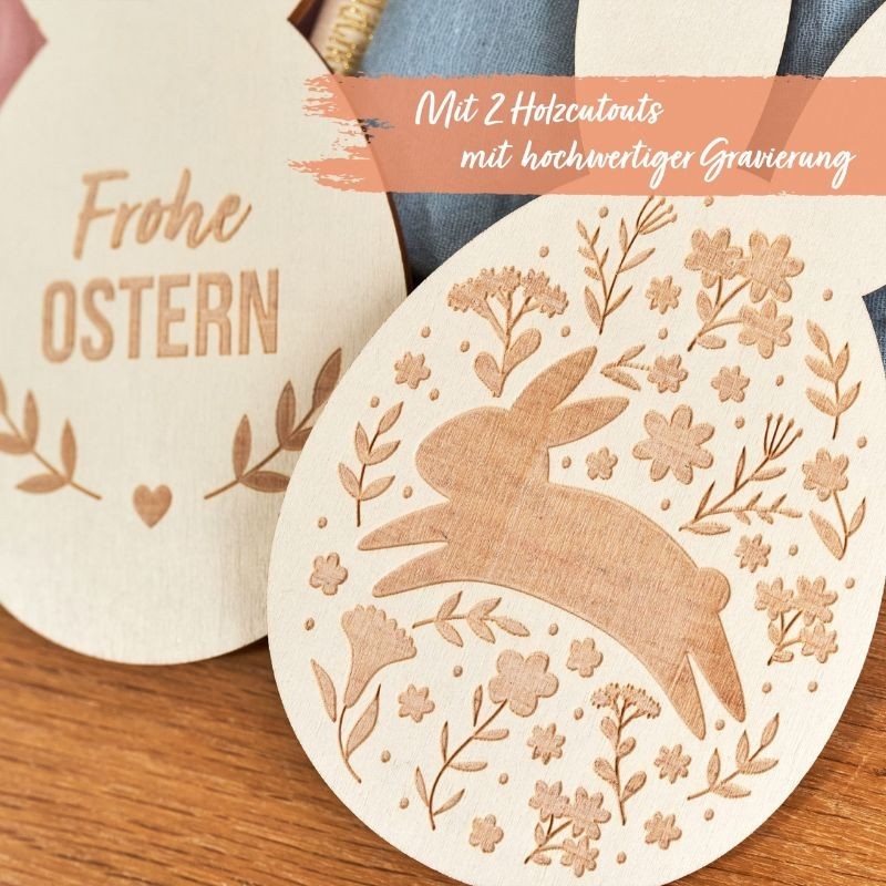 Osternest Ostersäckli mit Holzcutouts
