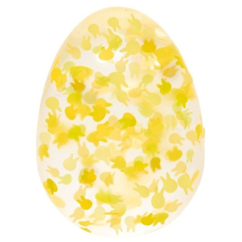 Osterei Flummi mit Glitzer gelb