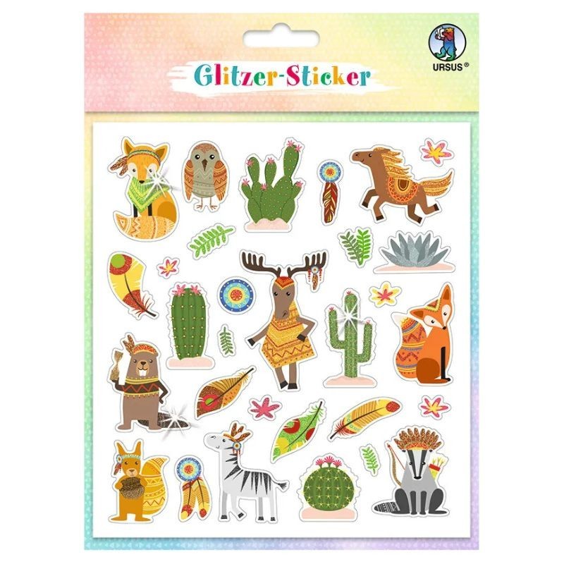 Sticker Glitzer Indianer & Co.