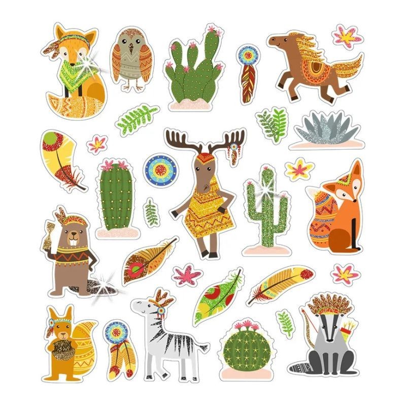 Sticker Glitzer Indianer & Co.