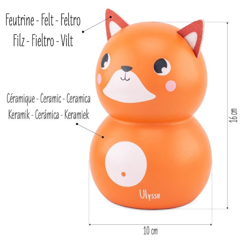 Spardose Fuchs aus Keramik und Filz