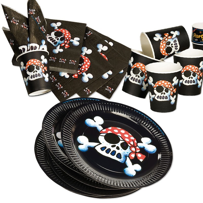Kinderpartyset Piratenflagge Jolly Roger