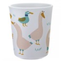 Becher Bauernhof Gänse und Hühner