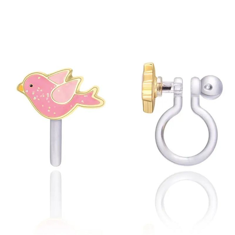 Ohrringe Ohrclips Vogel pink