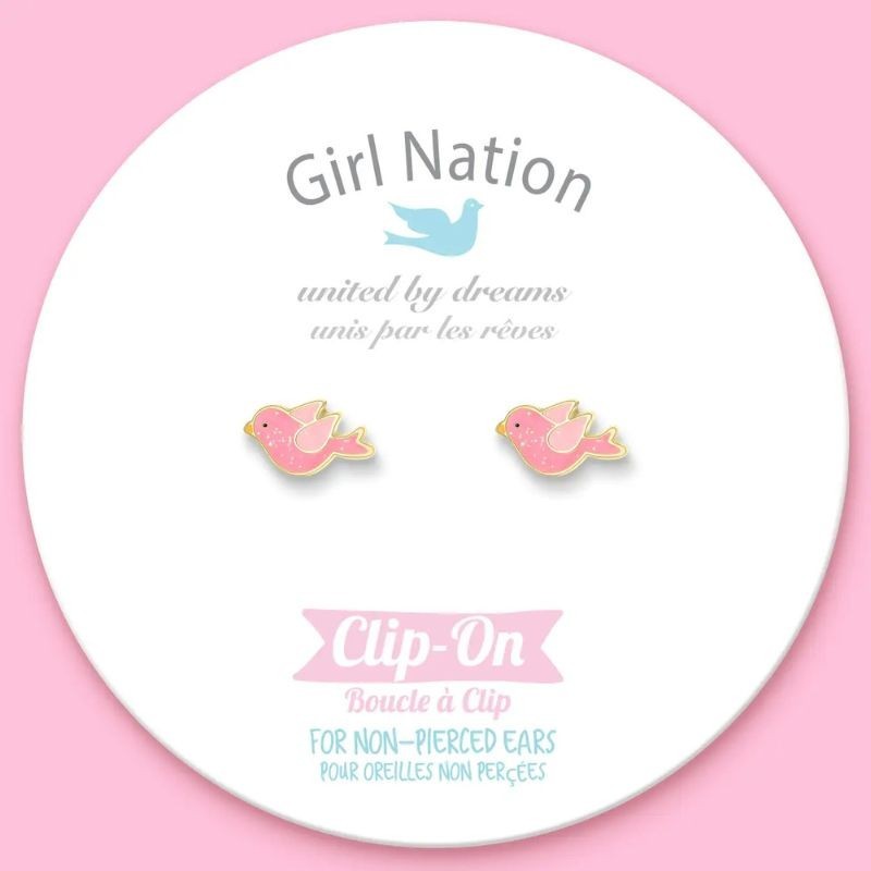Ohrringe Ohrclips Vogel pink