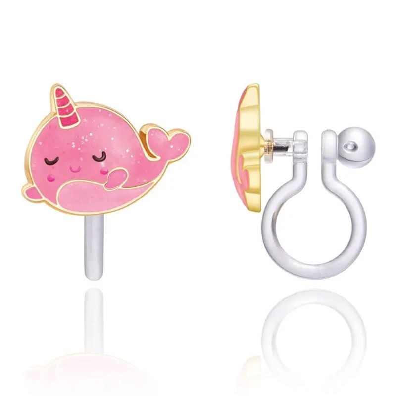 Ohrringe Ohrclips Narwal pink