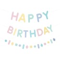 Girlande Happy Birthday pastell