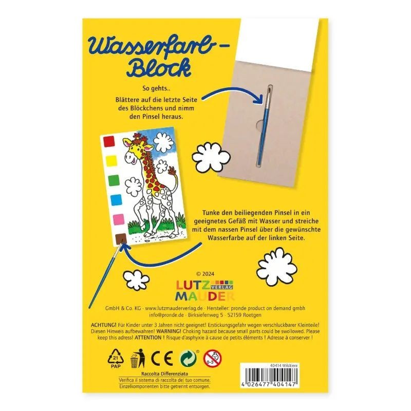 Wasserfarbblock Wildtiere