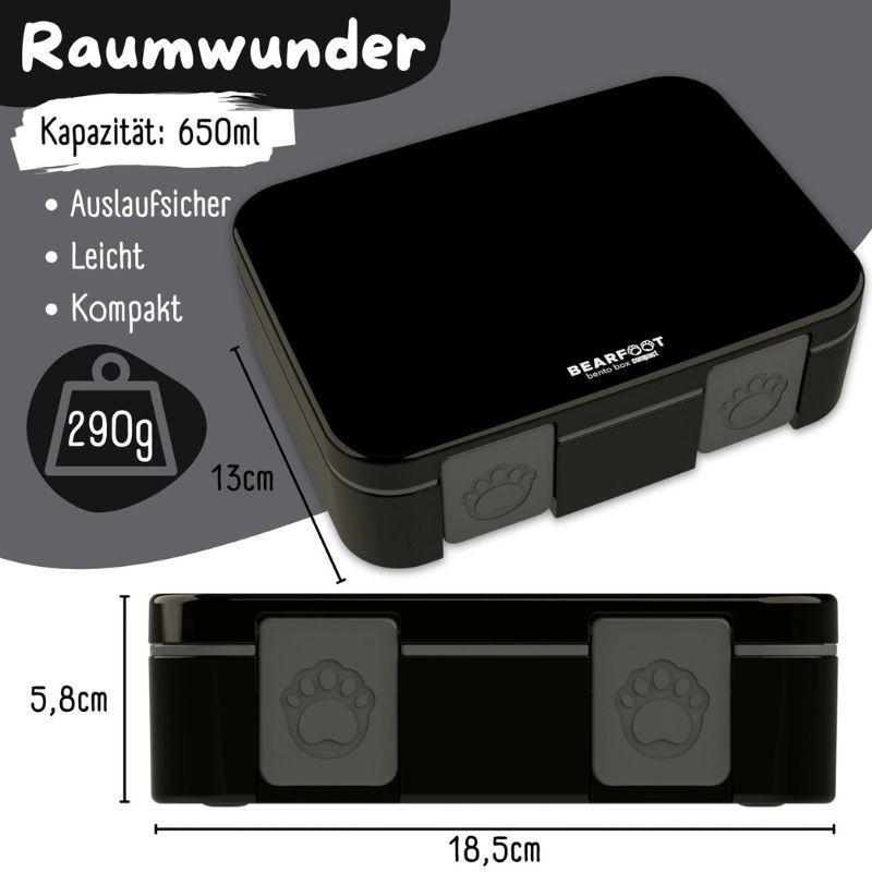 Znünibox Bearfoot Compact schwarz klein