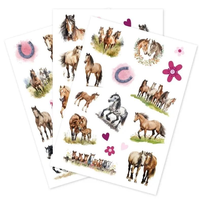 Kindertattoo Set Pferde mit 46 Tattoos
