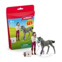 Schleich Horse Club Set Mrs. Kramer mit Fohlen