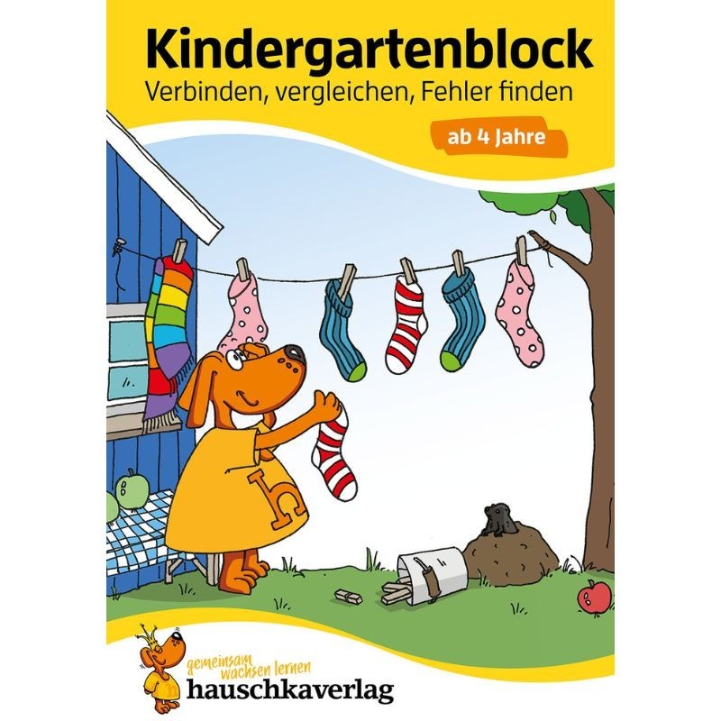 Kindergartenblock Verbinden, vergleichen, Fehler finden