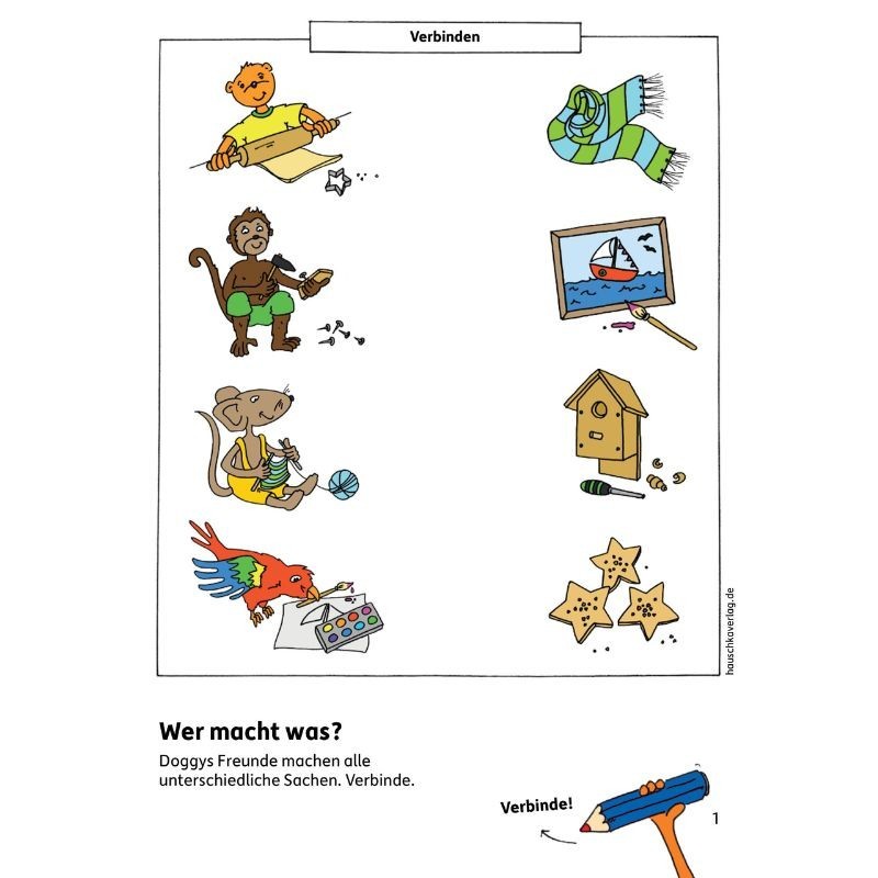 Kindergartenblock Verbinden, vergleichen, Fehler finden