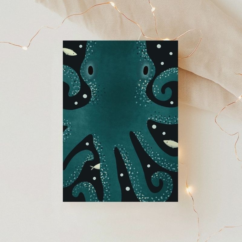 Postkarte Oktopus