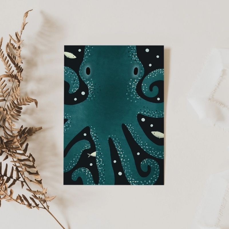 Postkarte Oktopus