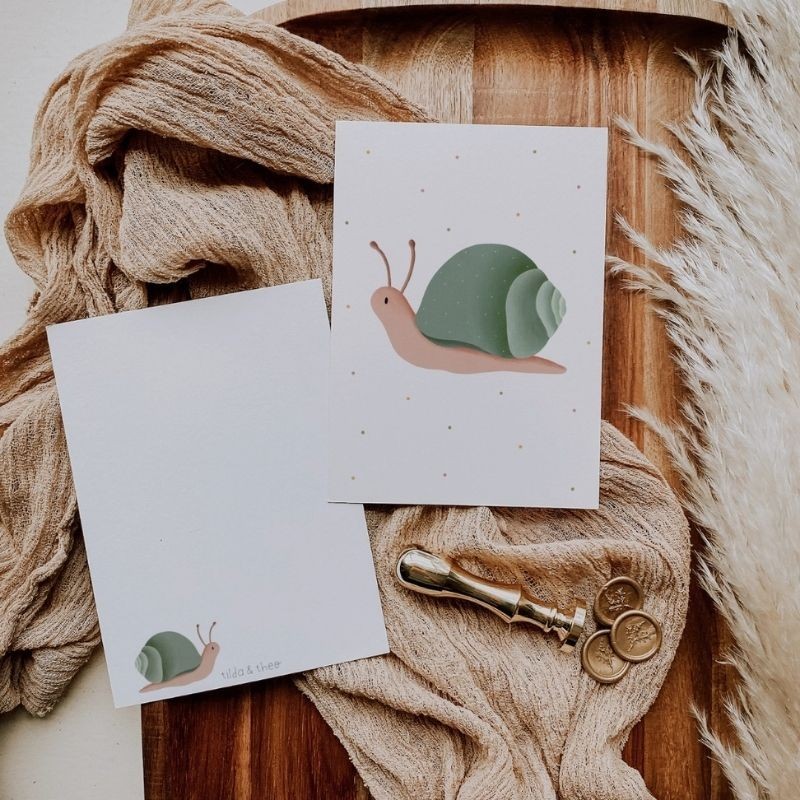 Postkarte Schnecke