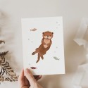 Postkarte Otter