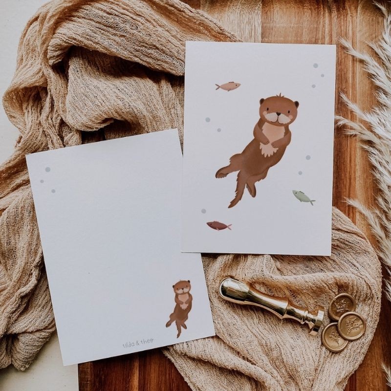 Postkarte Otter