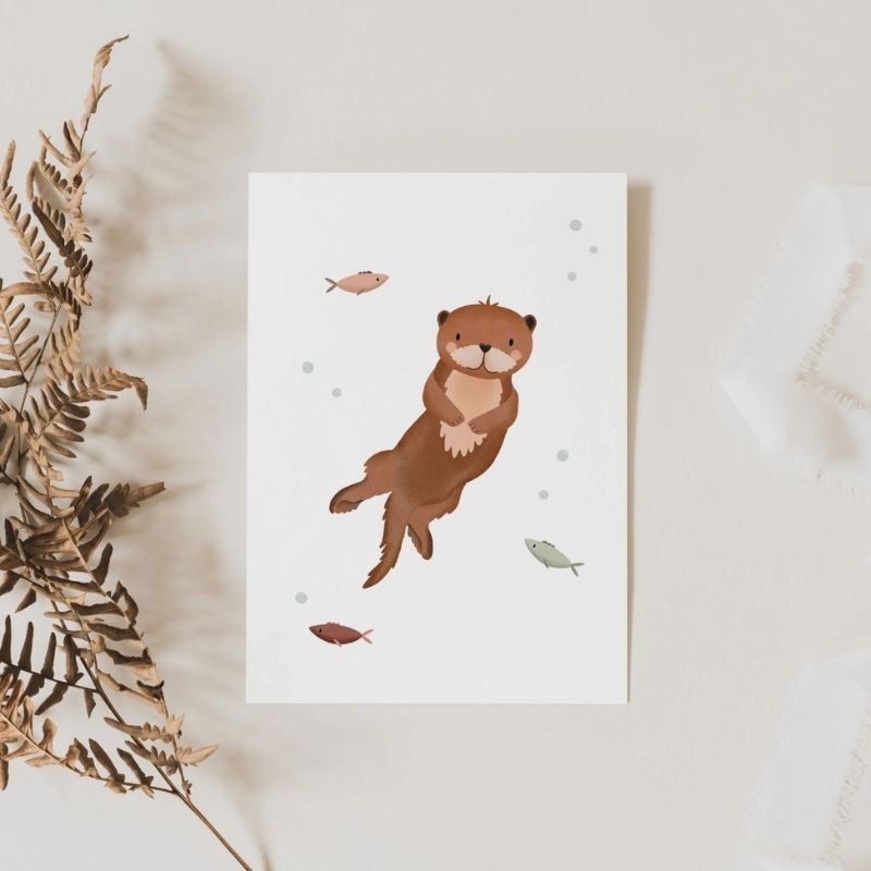 Postkarte Otter