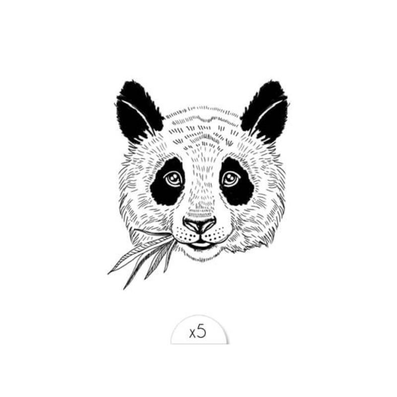 Kindertattoo Panda 5er Set