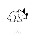 Kindertattoo Triceratops 5er Set