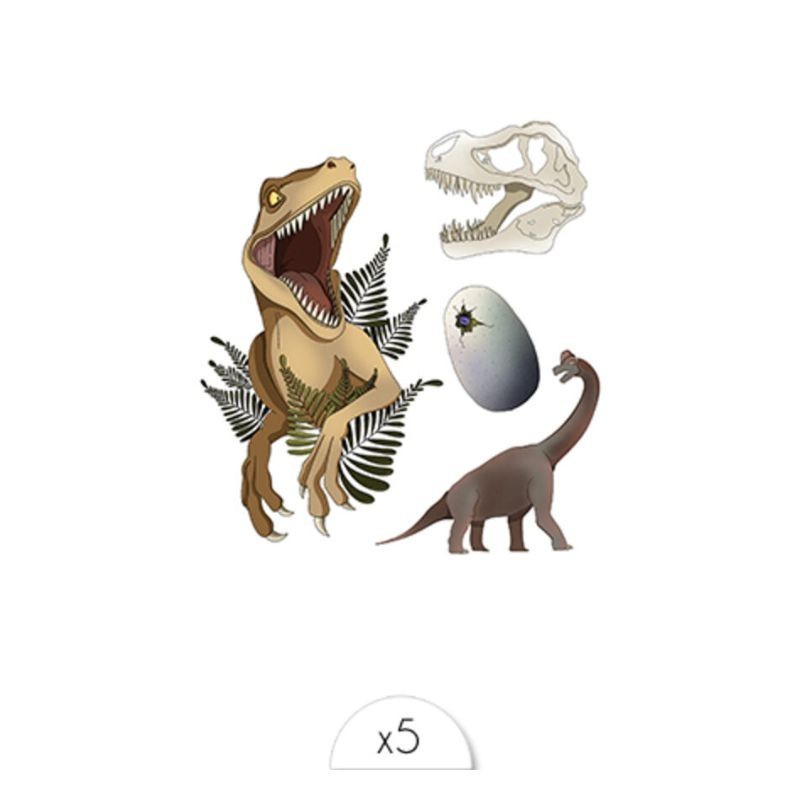 Kindertattoo Jurassic T-Rex 5er Set