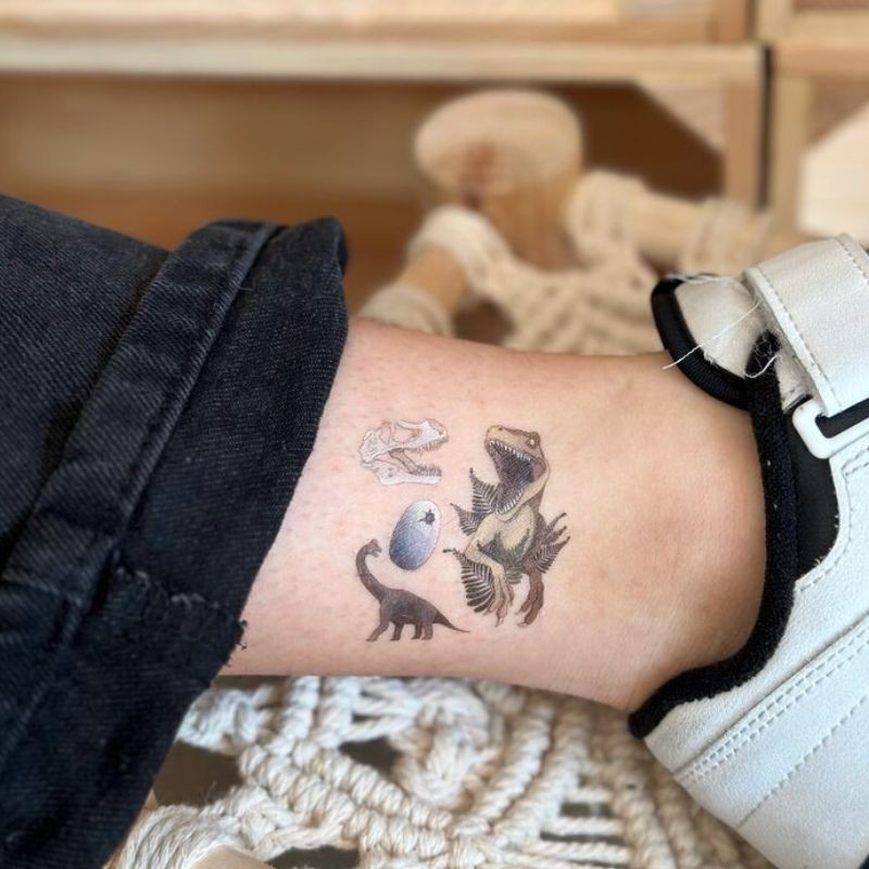 Kindertattoo Jurassic T-Rex 5er Set