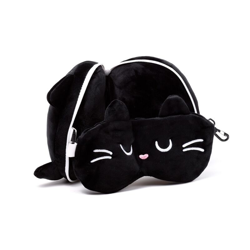 Reisekissen und Schlafmaske Katze Feline