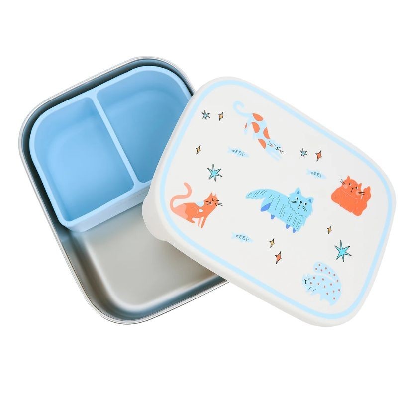Lunchbox Edelstahl Katzen Meow