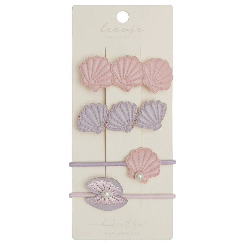 Haarspangen und Haargummi Set seashell mix