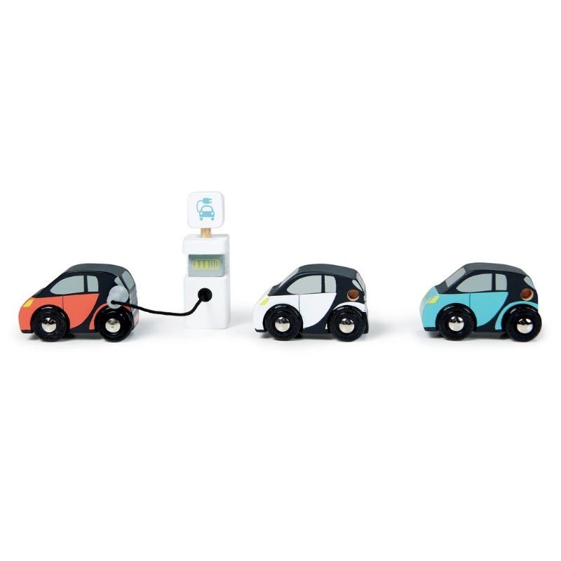 Elektroauto Set aus Holz