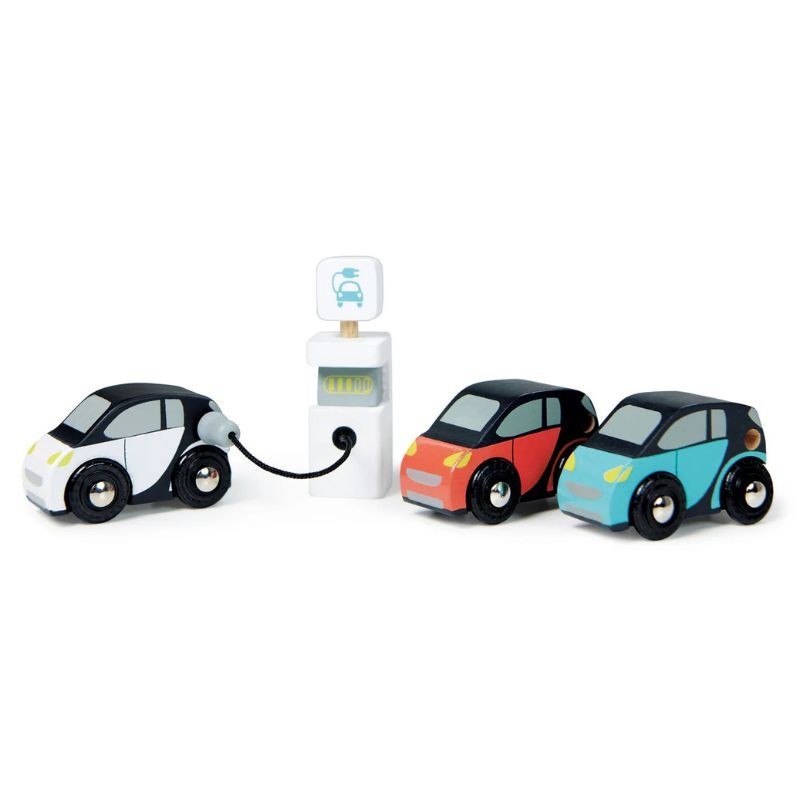 Elektroauto Set aus Holz