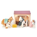 Pferde Stall mit 2 Pferden aus Holz