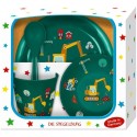 Kindergeschirr Bagger grün
