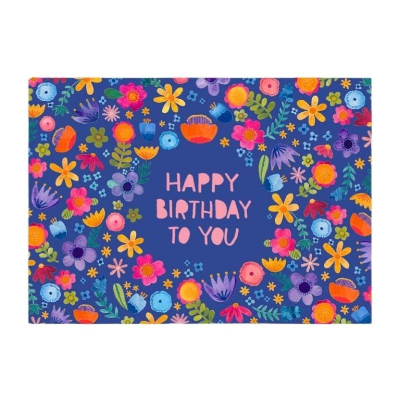 Geburtstagskarte Happy Birthday Blumen
