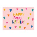 Geburtstagskarte Happy Happy Birthday Herzen