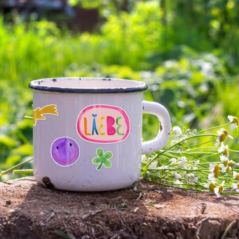 Wasserfeste Sticker Affirmationen bunt