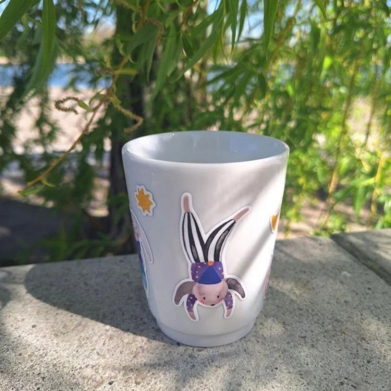 Wasserfeste Sticker Hasen im Zirkus