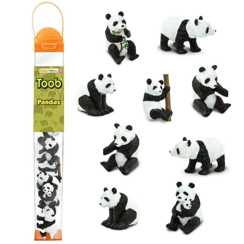 Pandabären Spielfiguren Set mit 9 Panda Figuren