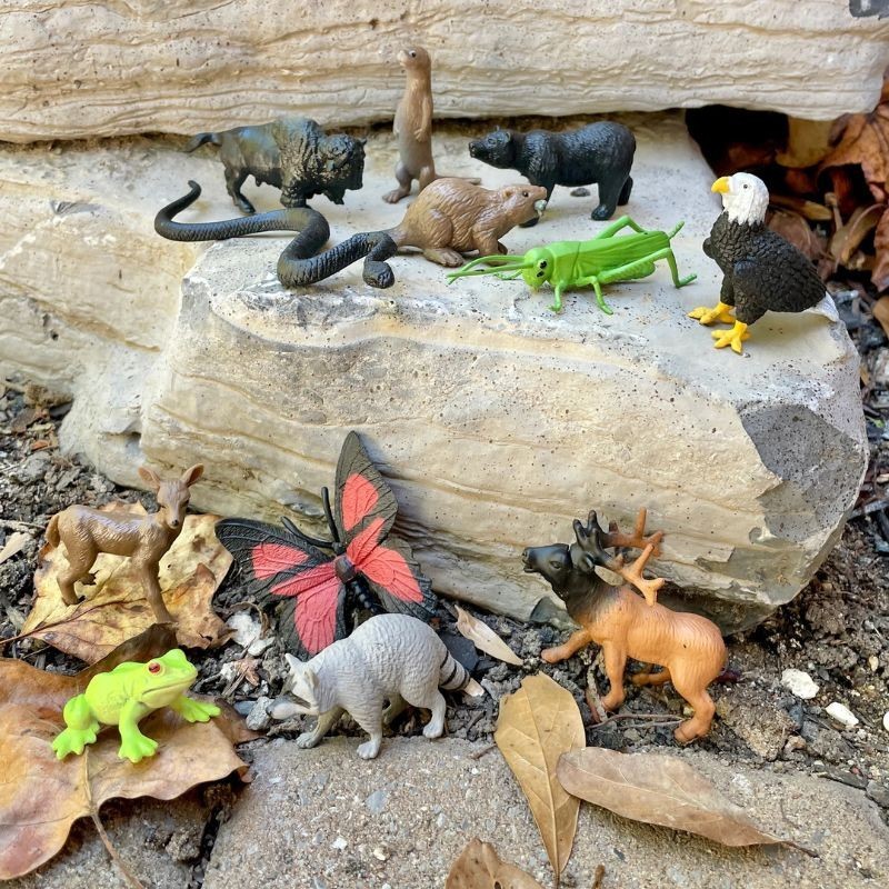 Tiere im Wald und auf der Wiese Spielfiguren Set