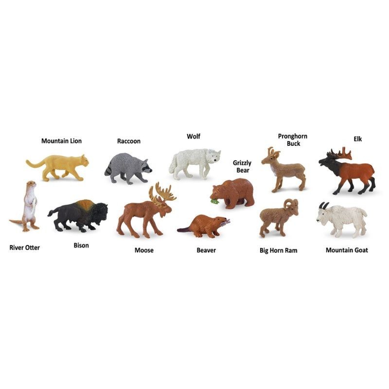Nordamerikanische Wildtiere Spielfiguren Set
