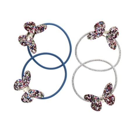 Haargummi Set Schmetterlinge glitzer