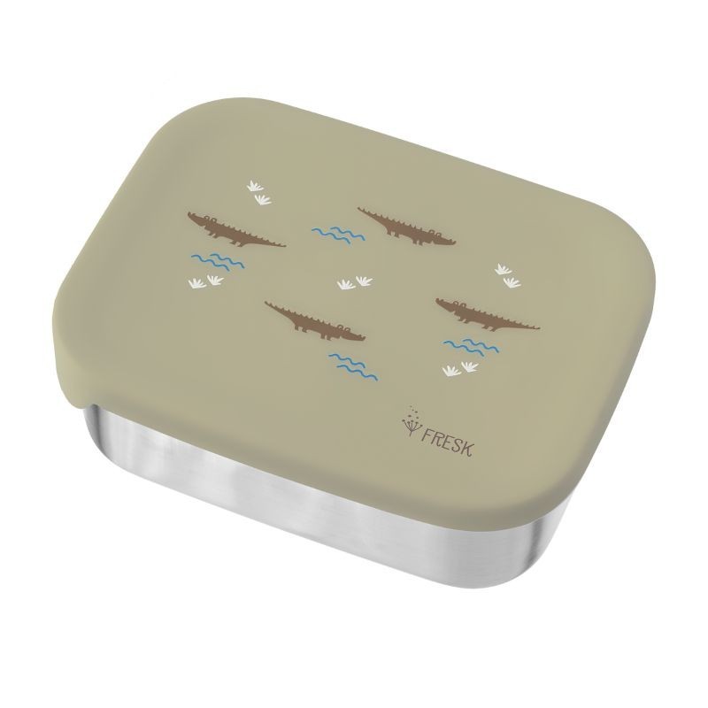 Lunchbox Edelstahl Krokodil grün