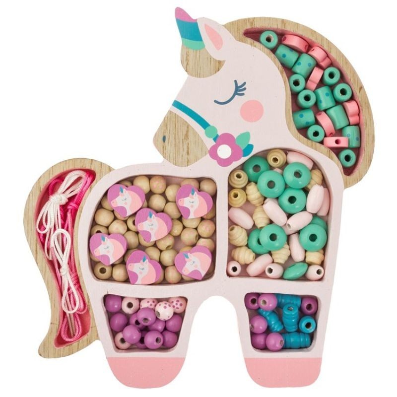 Holzperlen Set Einhorn