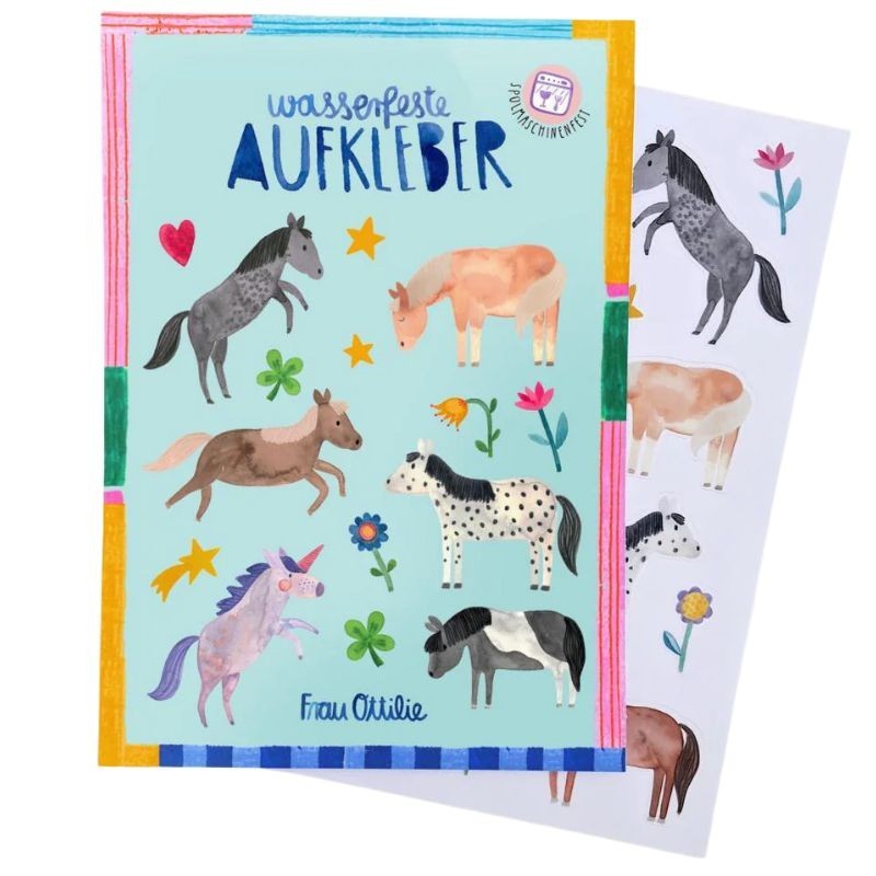 Wasserfeste Sticker Pferde bunt